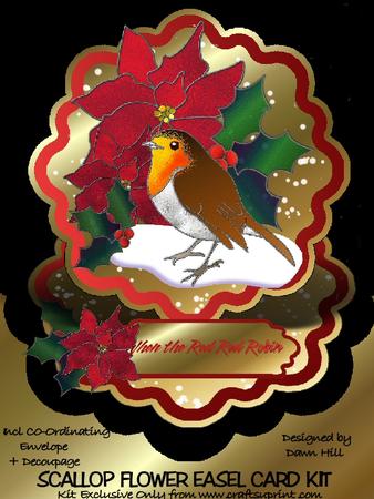 When the Red Red Robin - Scallop Flower Easel