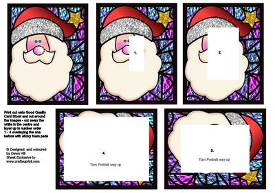 Stained Glass Santa - Inverted Pyramid