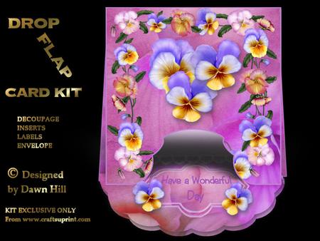 Drop Flap Card Kit - Pansies on Parade
