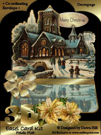 3D Shaped Easel Card Kit - Reflections of Christmas