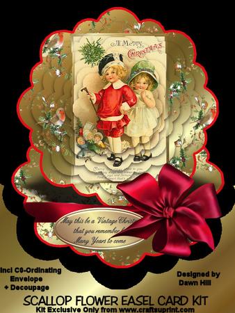 Scallop Flower Easel Kit - Vintage Christmas