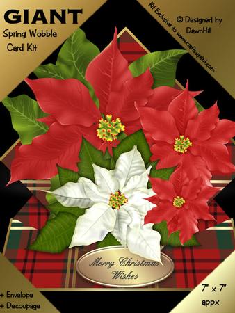 Giant Spring Wobble Card Kit - Poinsettia's & Tartan
