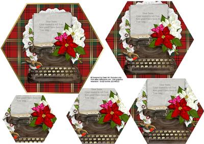 Dear Santa Letter - Hexagonal Pyramid Topper