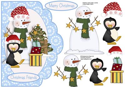 Christmas Friends - Scallop Card Front