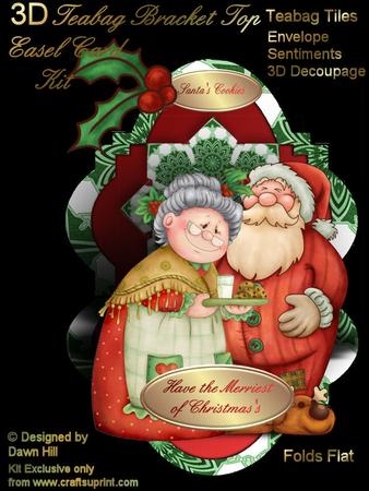 Santa's Cookies - 3D Teabag Easel Bracket Card Kit