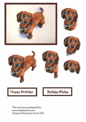 Sausage Dog Decoupage Pyramid Topper