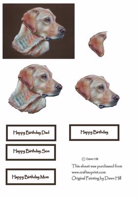 Golden Labrador Decoupage Topper