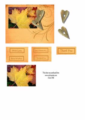 Autumn Leaves & Hearts Decoupage Topper