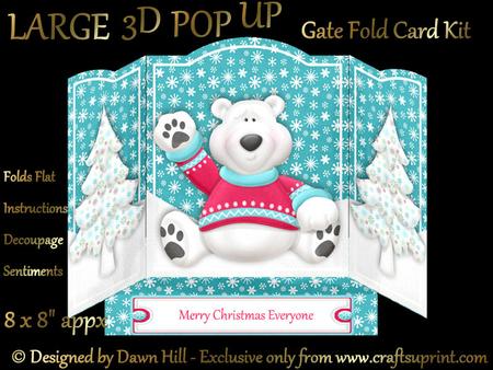 Large 3D Pop Up Gate Fold - Merry Christmas Everyone
