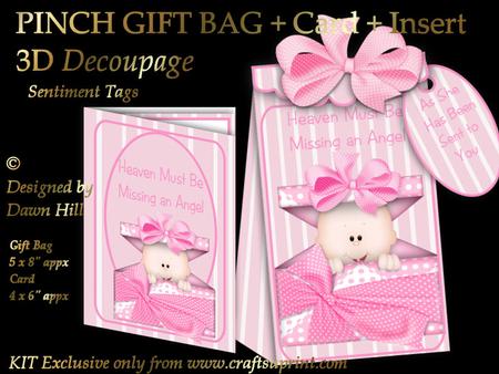 3D Pinch Bag + Card - Heaven Sent (baby Girl)