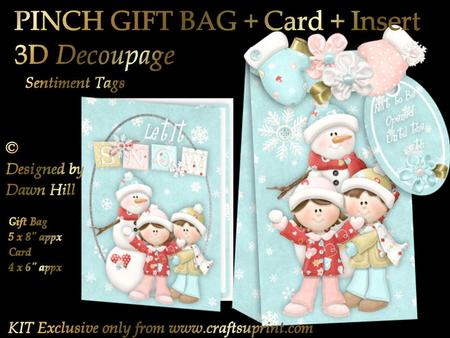 3D Pinch Bag + Card - Let It Snow