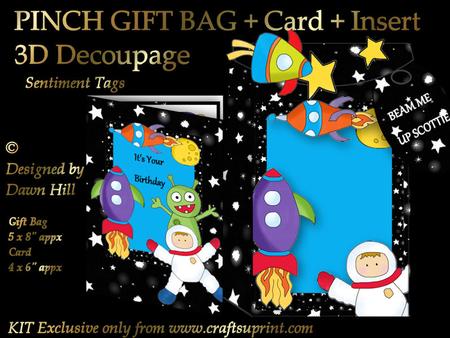 3D Pinch Gift Bag + Card - Out of This World