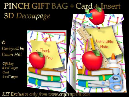 3D Pinch Bag + Card - Thank You - Teacher