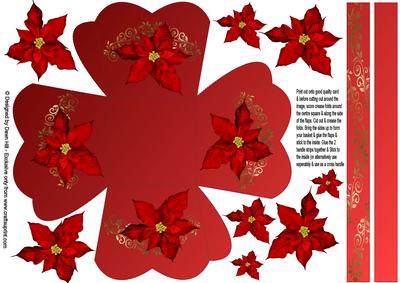 Treat Basket - Red on Red Poinsettea