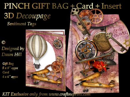 3D Pinch Bag + Card - Time Travel