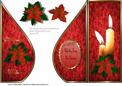 Christmas Teardrop Card Decoupage