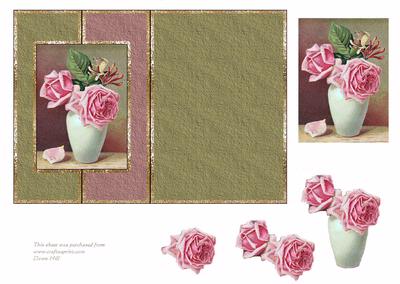 Vintage Rose Foldback Card + Decoupage