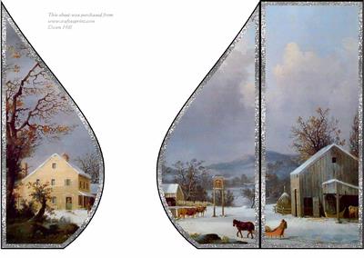 Snowy Winter Scene - Tear Drop Card