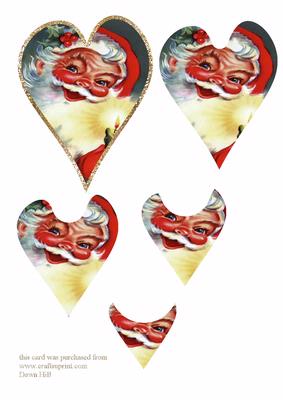 Santa Heart Pyramid Topper