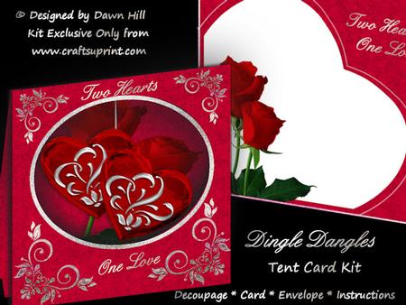 Dingle Dangles Tent Card Kit - Two Hearts One Love