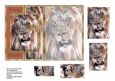 Lion Foldback Card + Pyramid Topper