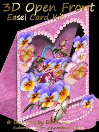3D Open Front Easel Kit - Pansies & Pearls