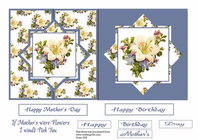 Floral Diamonds and Square Fold Back Card