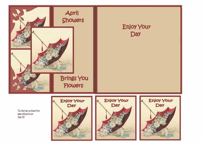 April Showers Fold Back Card + Toppers