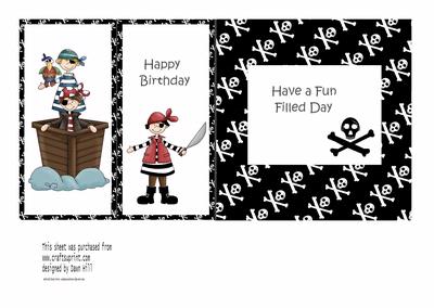 Pirates Ahoy! - Childrens Foldback Card