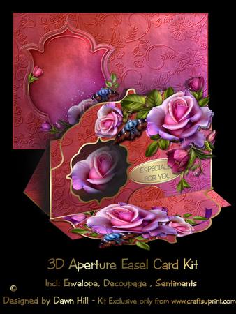 Roses Galore - 3D Aperture Easel Card Kit