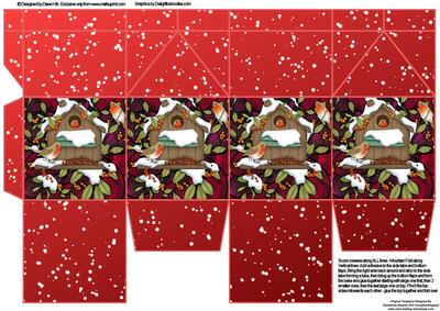 Milk Carton Gift Boxes - Christmas Robins