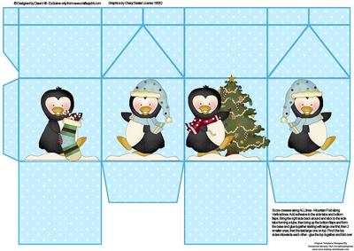 Milk Carton Gift Box - Penguin Parade