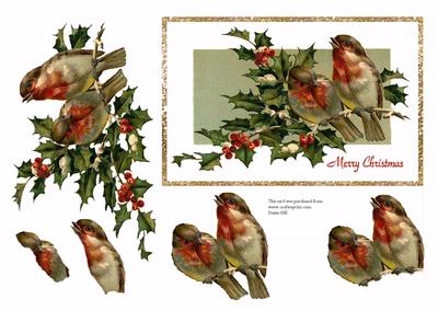 Christmas Robins - Card Front + Step by Step