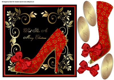 Topper Card Front - Wish Shoe a Merry Christmas