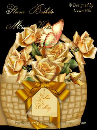 Flower Basket Mini Kit - Golden Roses