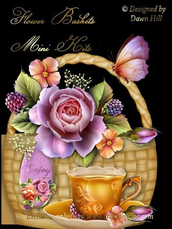 Flower Basket Mini Kit -tea Cup Roses 1