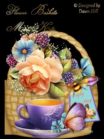 Flower Basket Mini Kit -tea Cup Roses 2