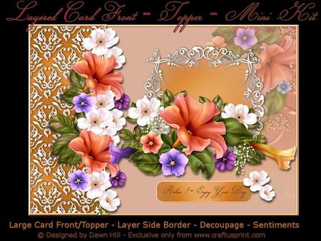 Layered Card Front Mini Kit - Spring Bouquet