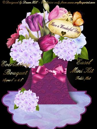 Everlasting Bouquet Easel - Tulips & Hydrangeas