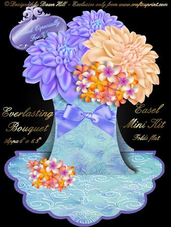 Everlasting Bouquet Easel - Dahlia & Frangipani