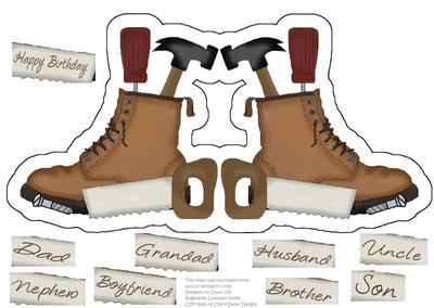 In His Shoes - Shaped Card