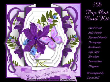 3D Pop Out Card Kit - Purple Passion