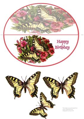 Busy Lizzies & Butterfly - Wobble Card