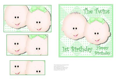 Twins - Boy Girl - 1st Birthday