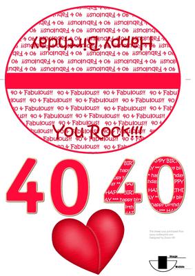 40 and Fabulous - Rocker Card