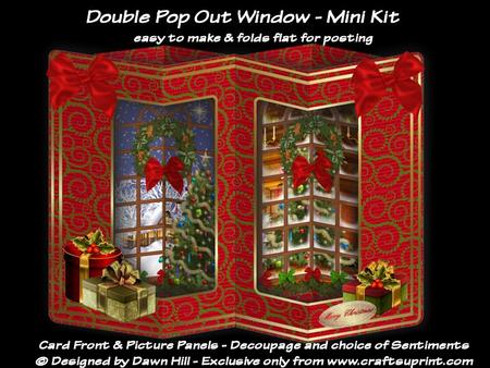 Double Window Pop Out Mini Kit - Christmas Room with a View