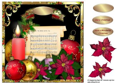 8 x 8" Card Topper - Holly & the Ivy