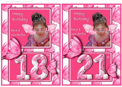 Butterfly & Fairy Age Card 18th 21st