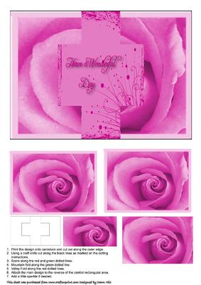 Pink Rose Pyramid Swing Card