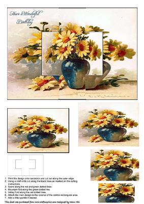 Shabby Chic - Marguerites - Swing Card